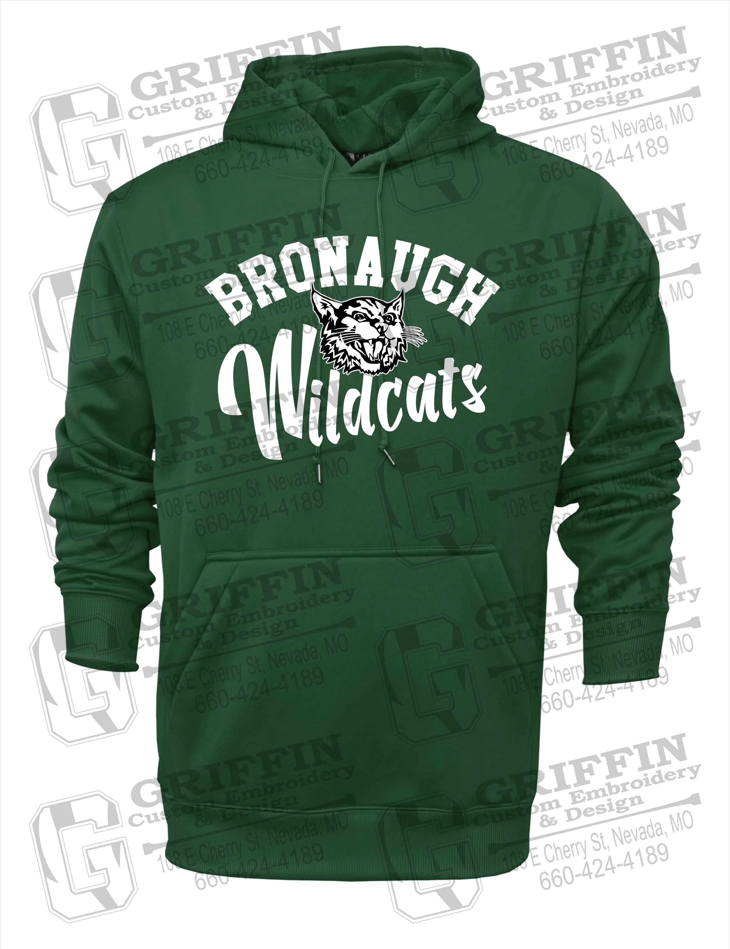 Performance Fleece Hoodie - Bronaugh Wildcats 24-A