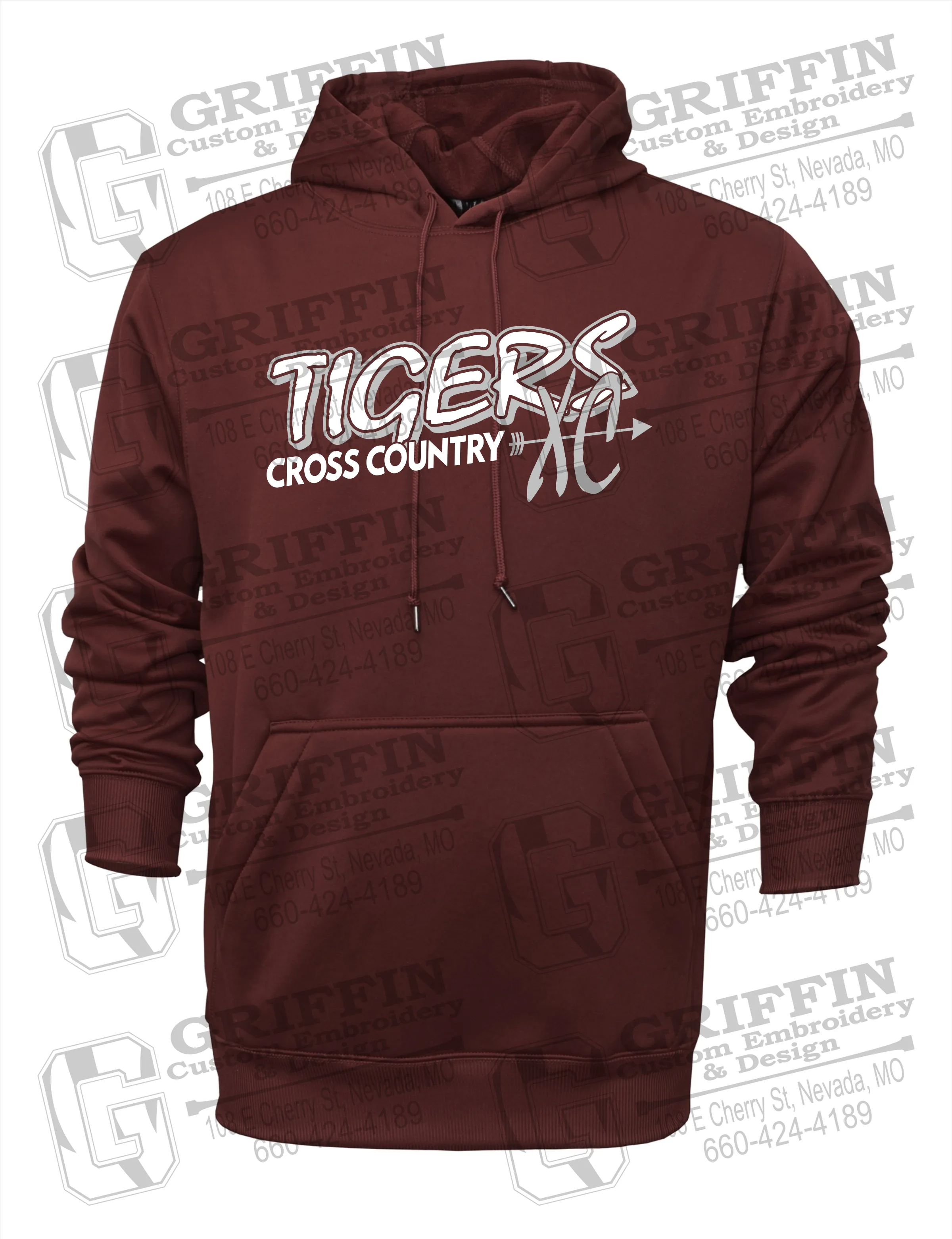 Performance Fleece Hoodie - Cross Country - Nevada Tigers 23-S