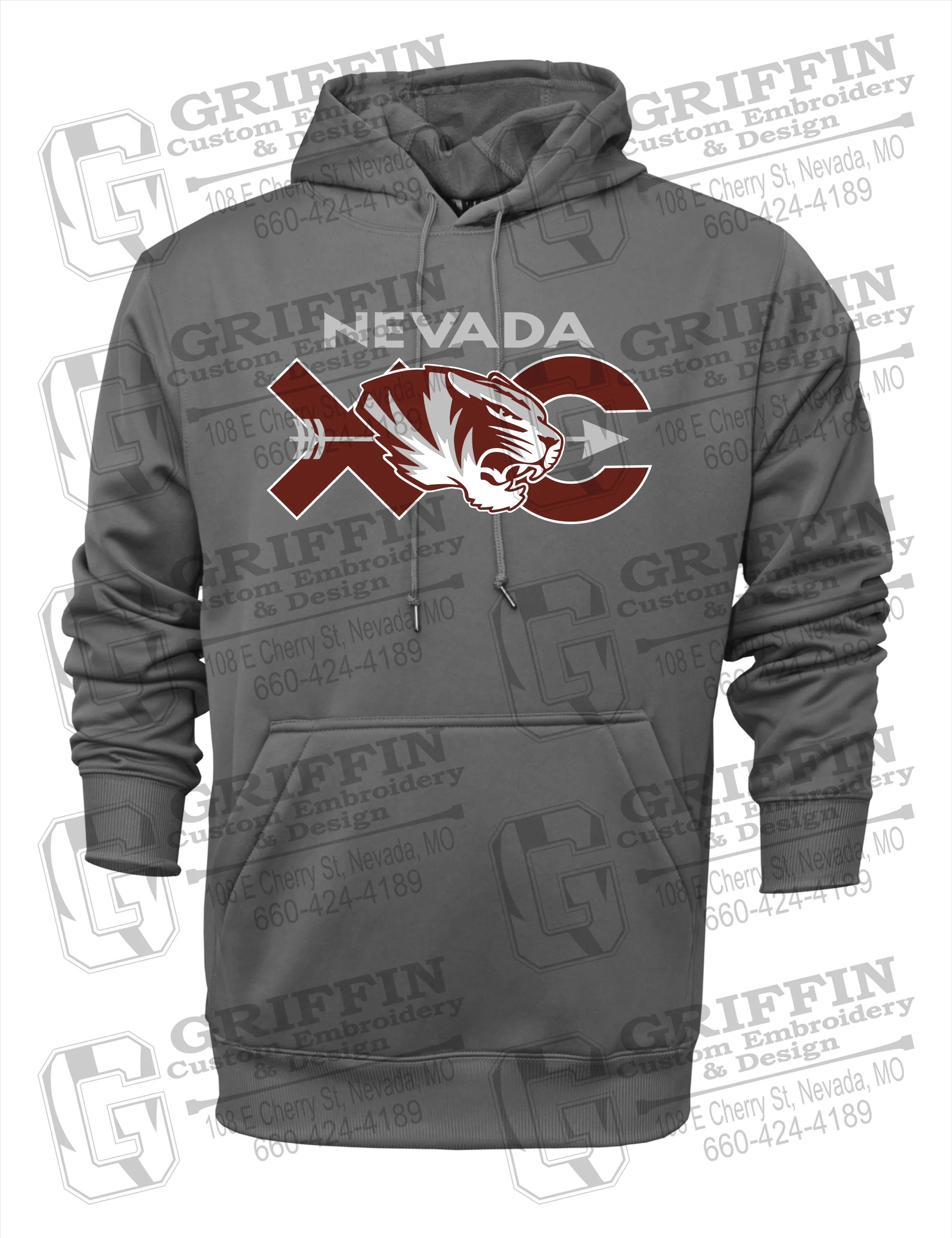 Performance Fleece Hoodie - Cross Country - Nevada Tigers 23-T