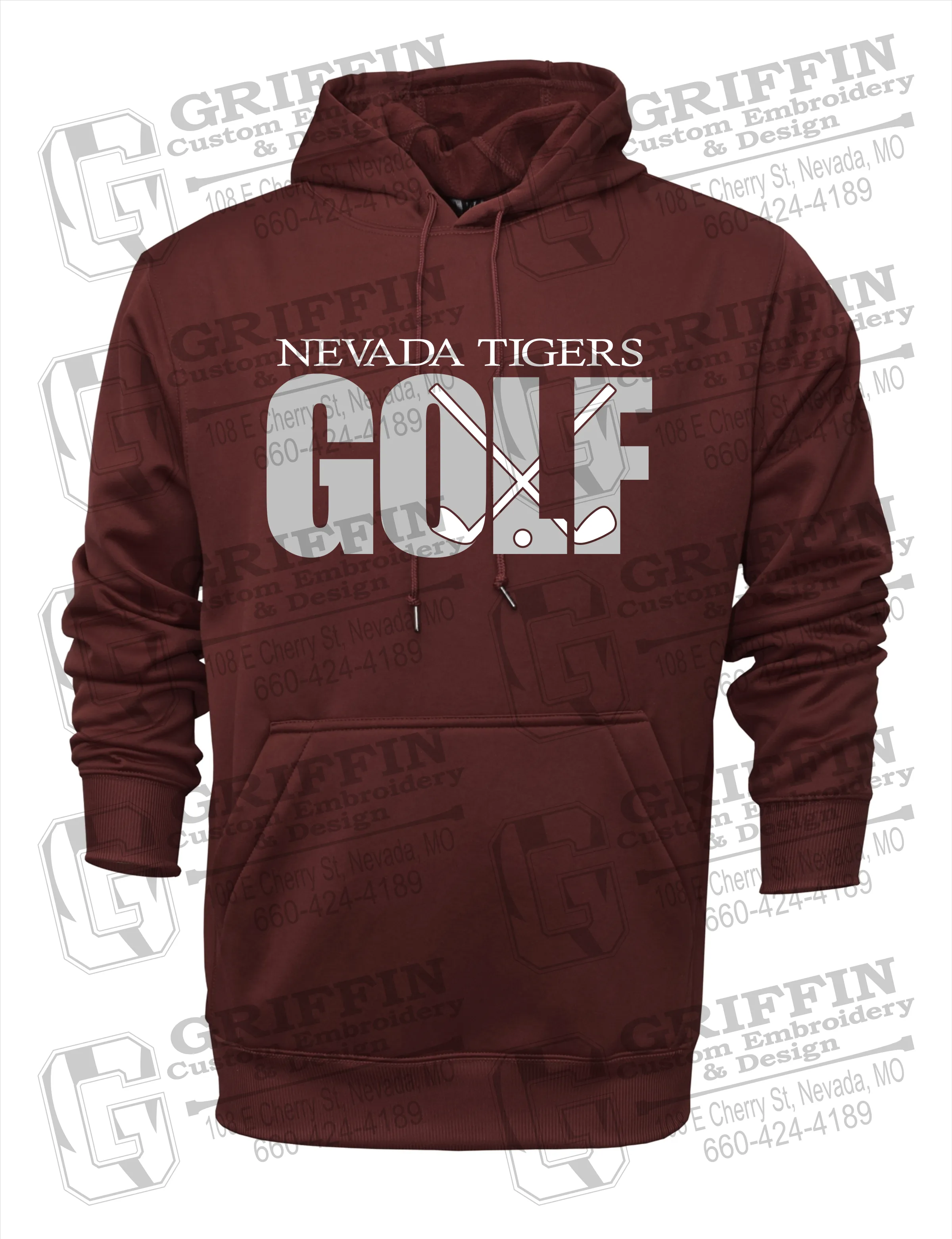 Performance Fleece Hoodie - Golf - Nevada Tigers 23-Y