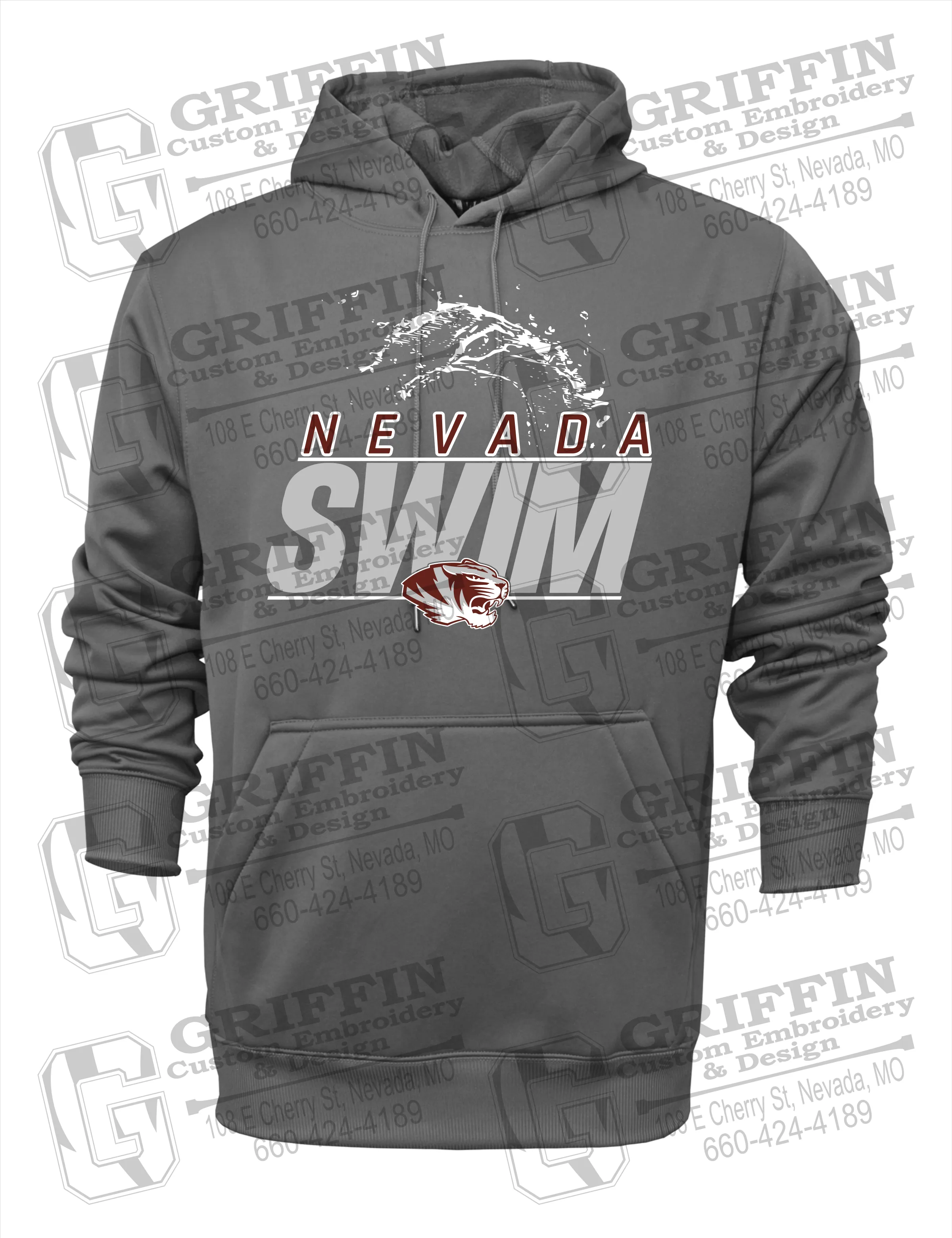 Performance Fleece Hoodie - Swimming - Nevada Tigers 23-W