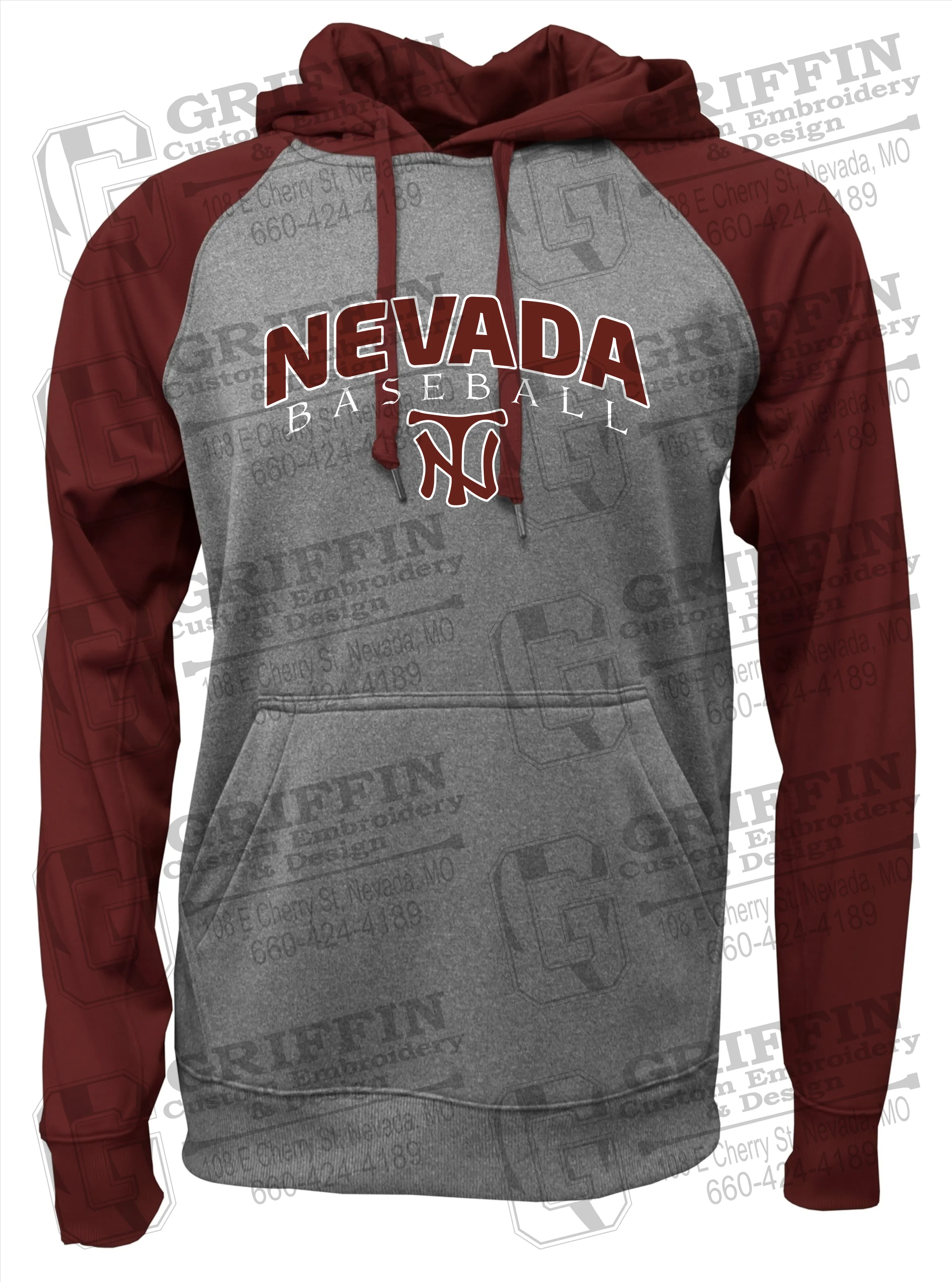 Performance Fleece Raglan Hoodie - Baseball - Nevada Tigers 23-J