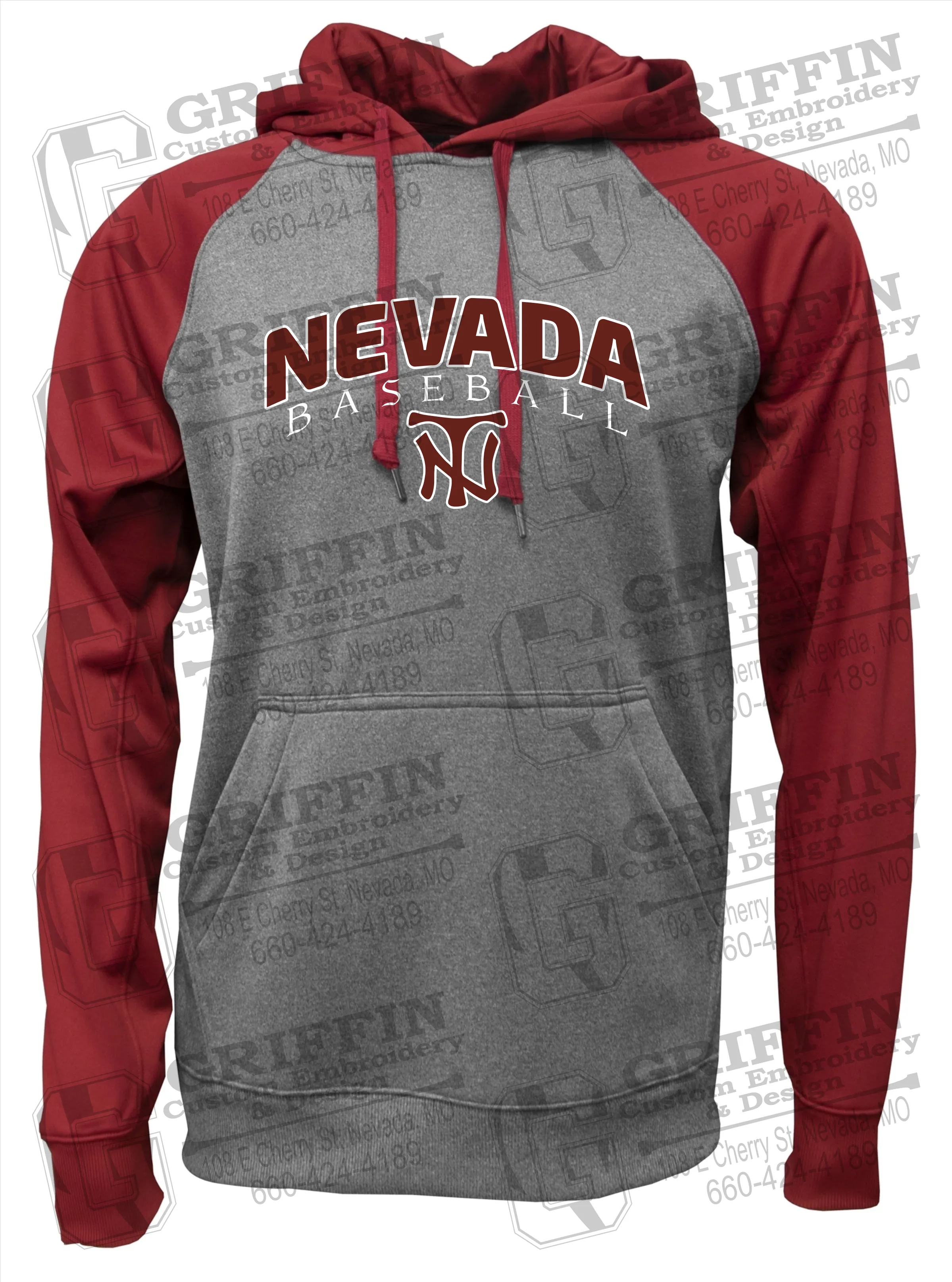 Performance Fleece Raglan Hoodie - Baseball - Nevada Tigers 23-J