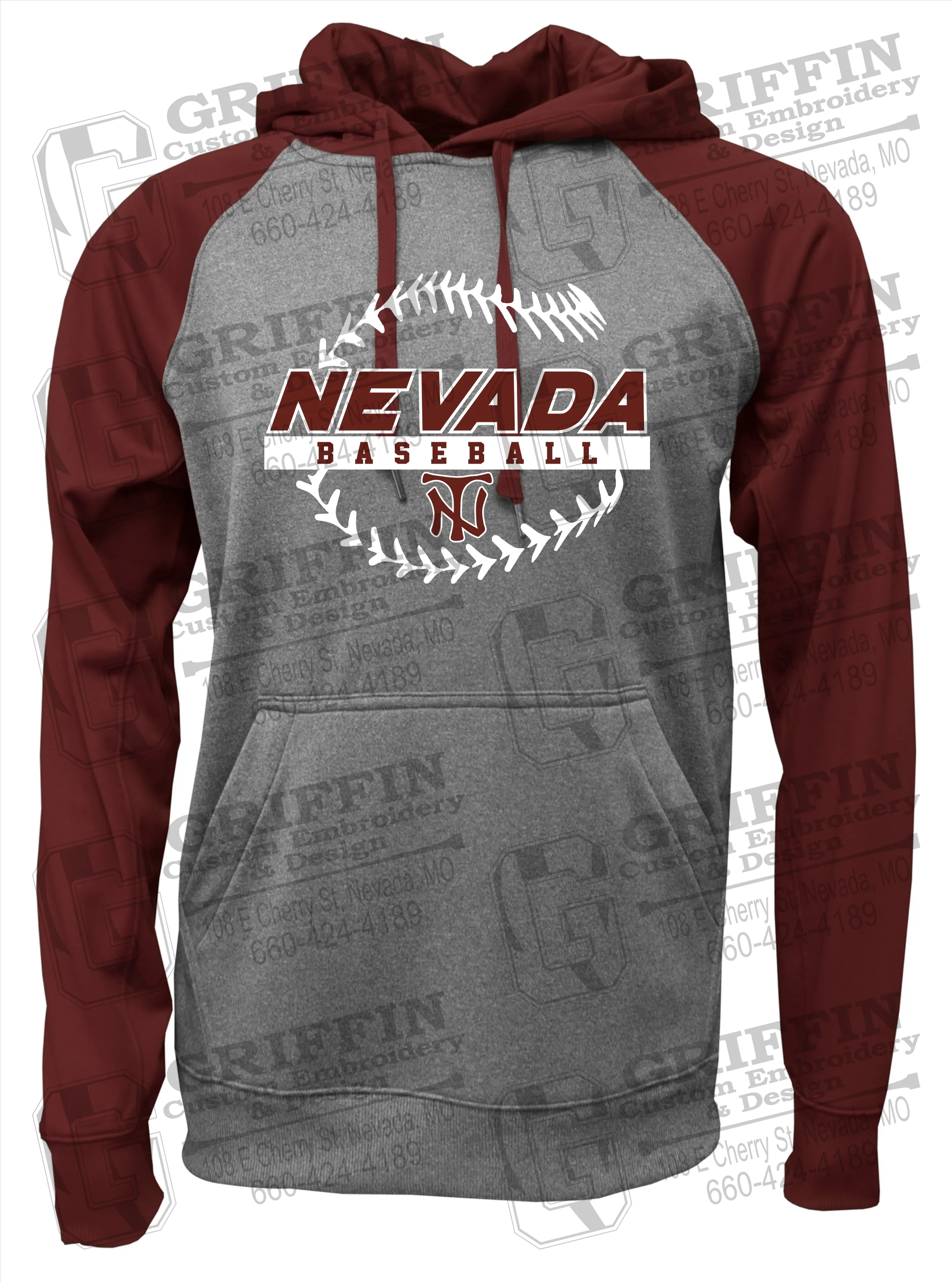 Performance Fleece Raglan Hoodie - Baseball - Nevada Tigers 24-T