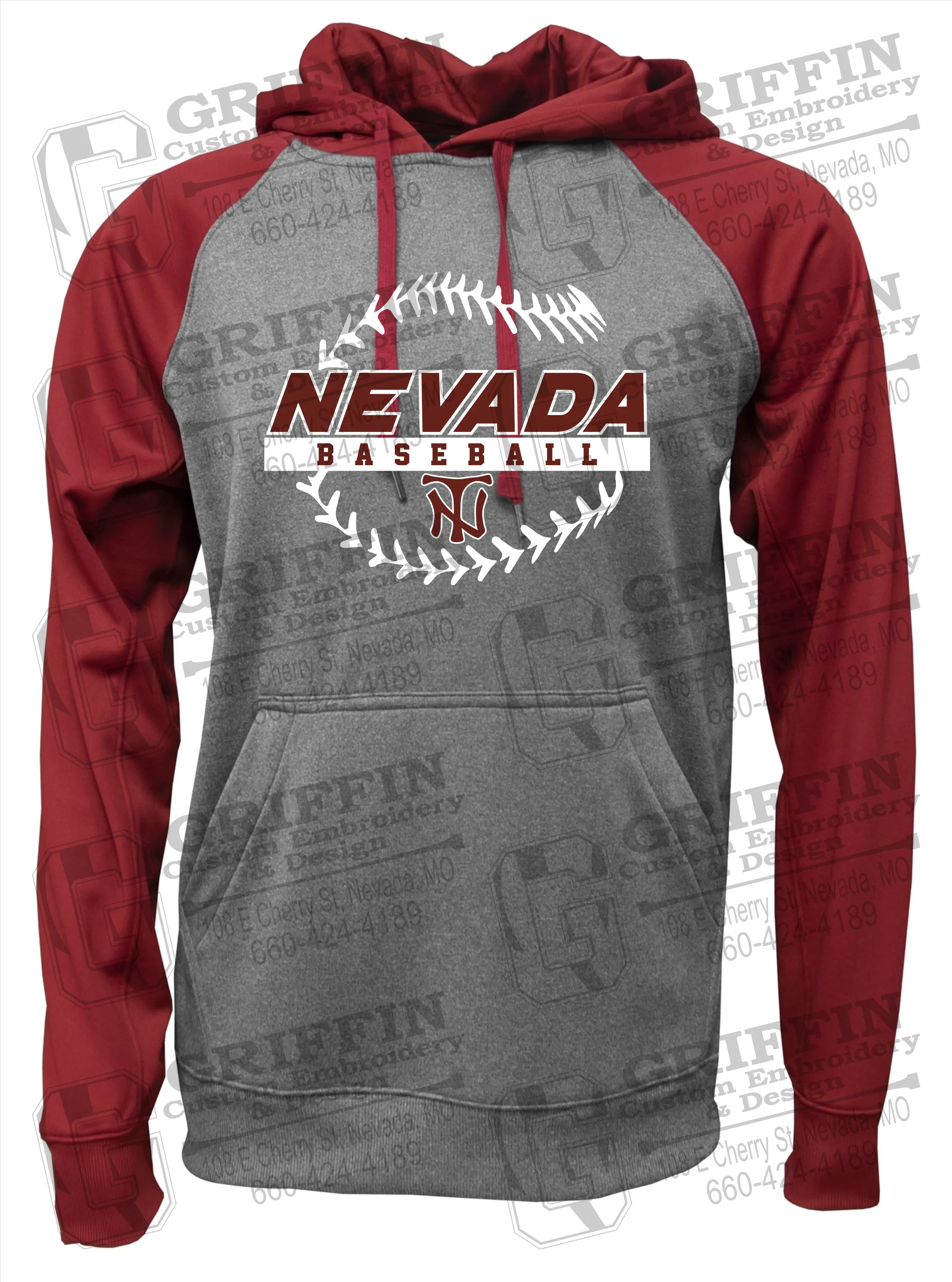Performance Fleece Raglan Hoodie - Baseball - Nevada Tigers 24-T