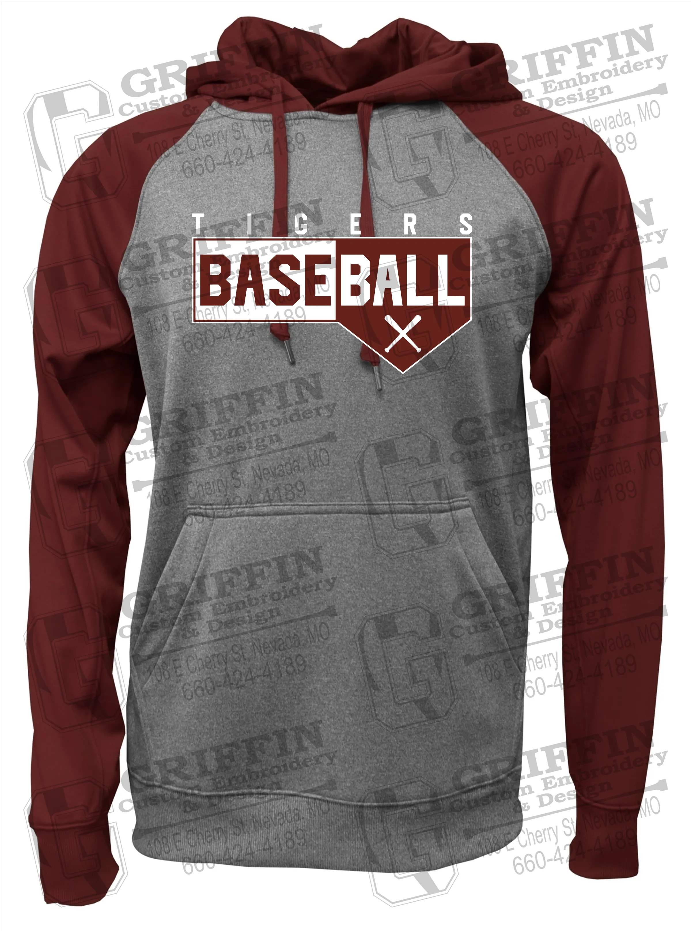 Performance Fleece Raglan Hoodie - Baseball - Nevada Tigers 24-X
