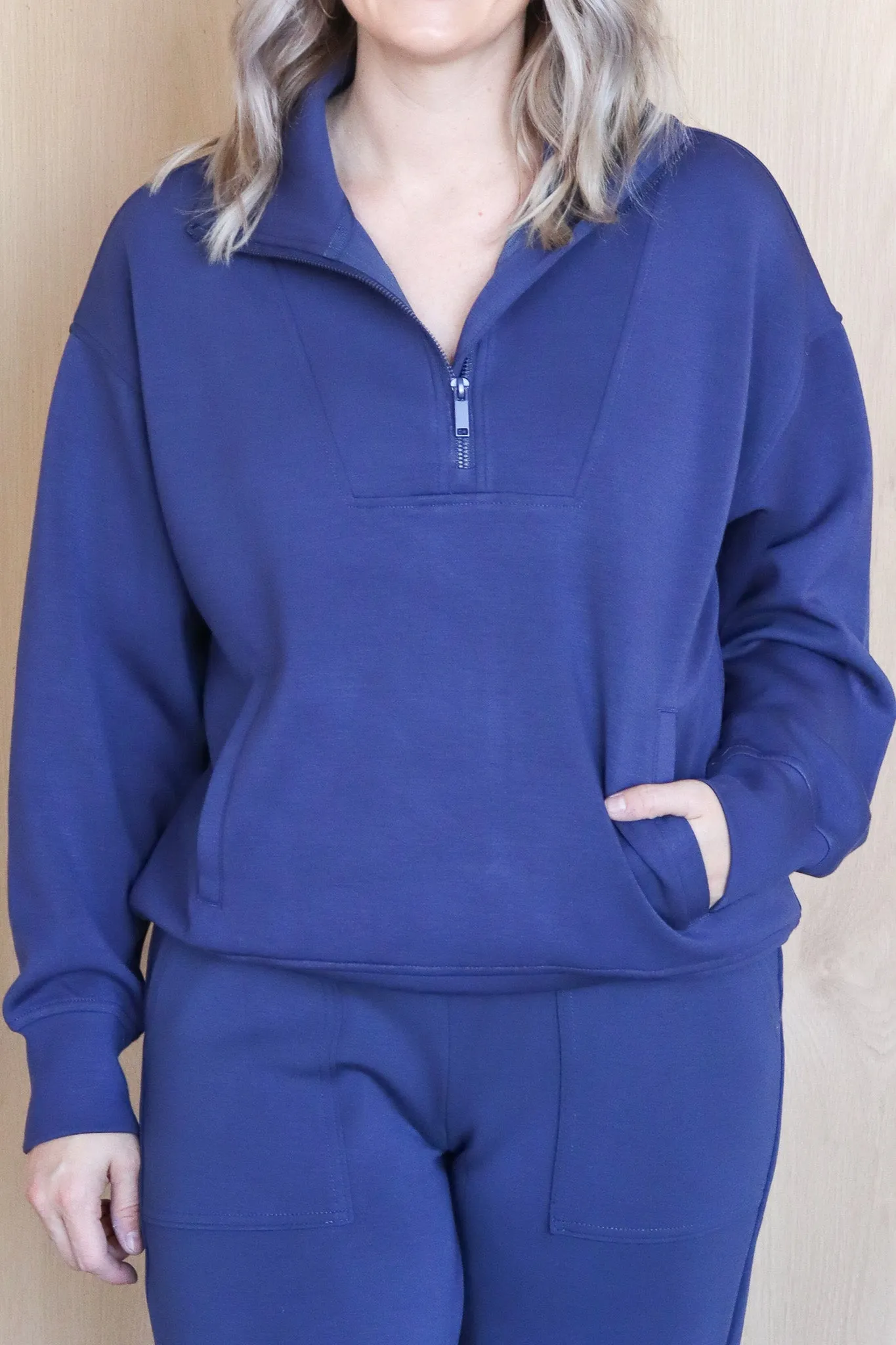 Quarter Zip Mock Neck Pullover