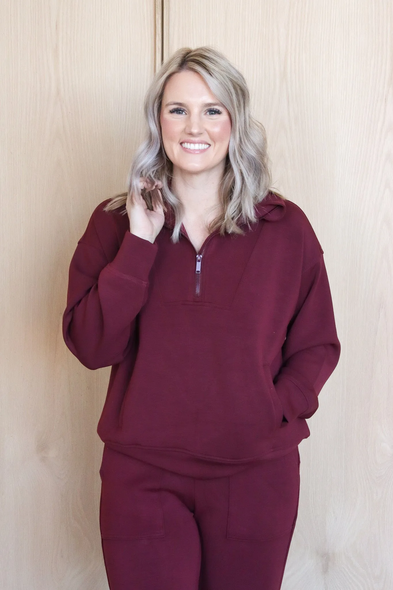 Quarter Zip Mock Neck Pullover