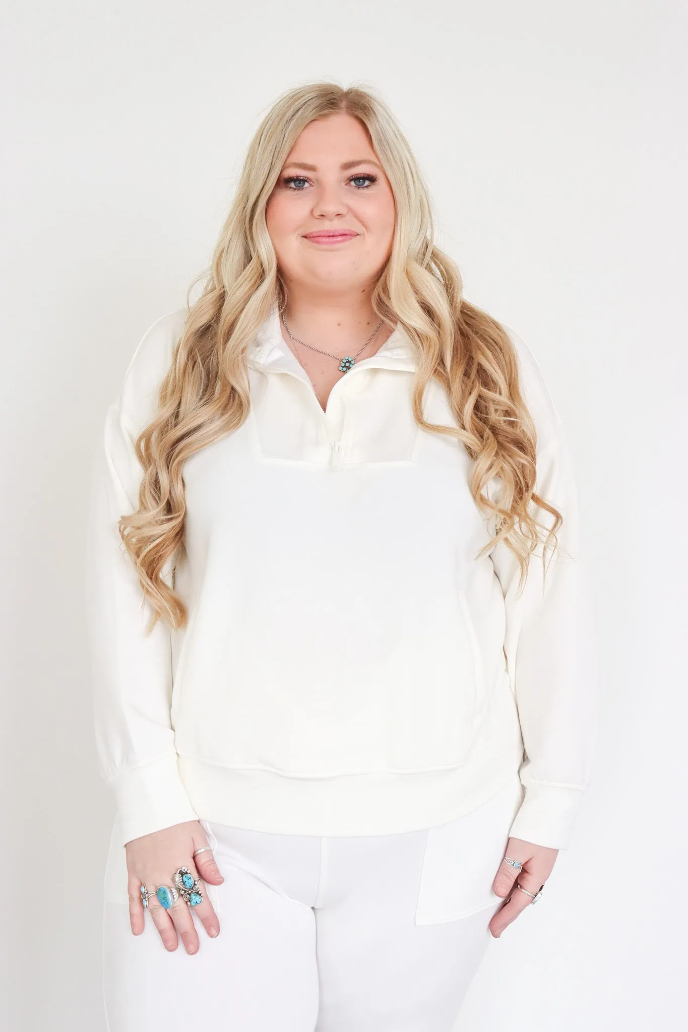 Quarter Zip Mock Neck Pullover