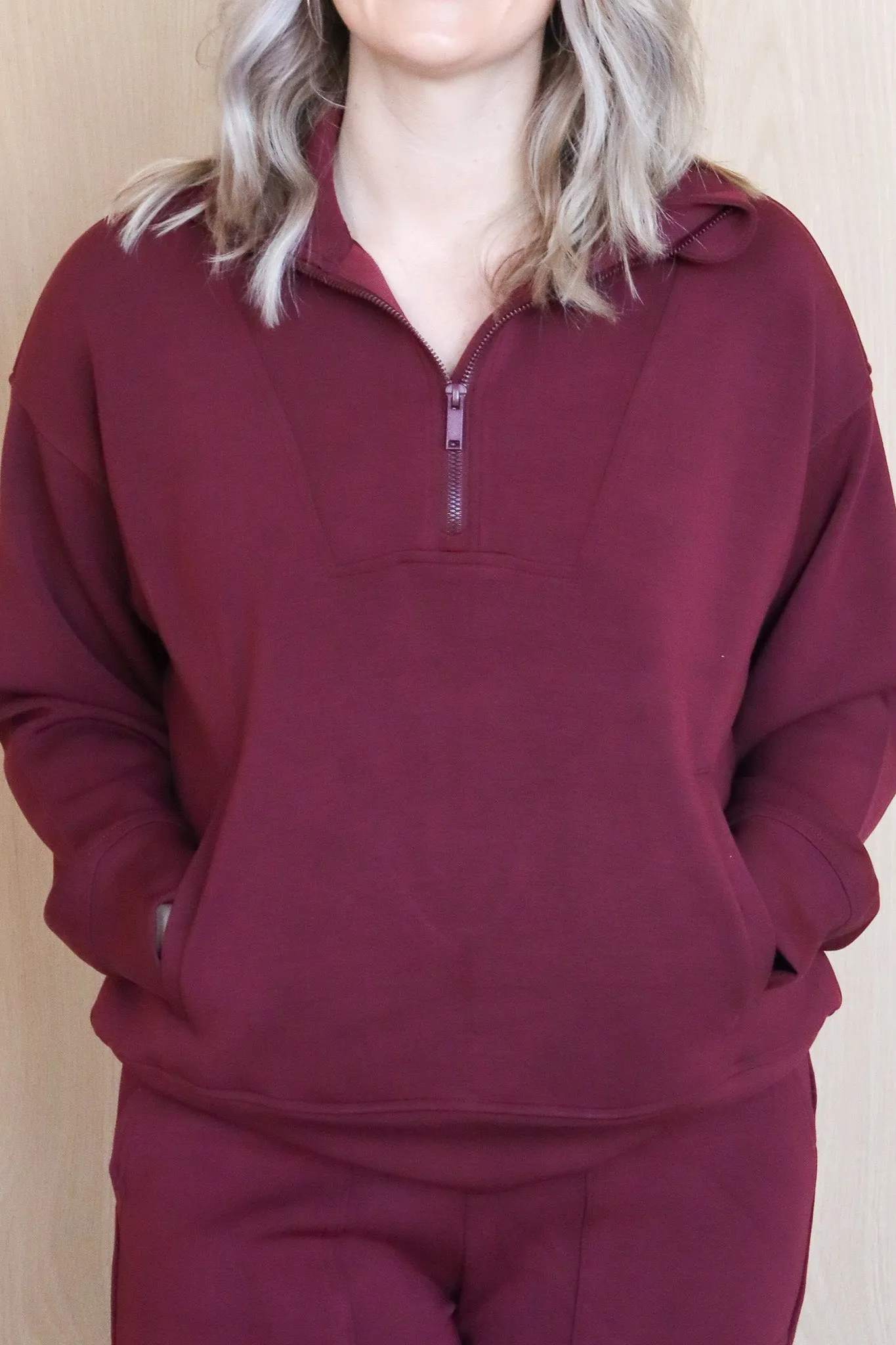Quarter Zip Mock Neck Pullover
