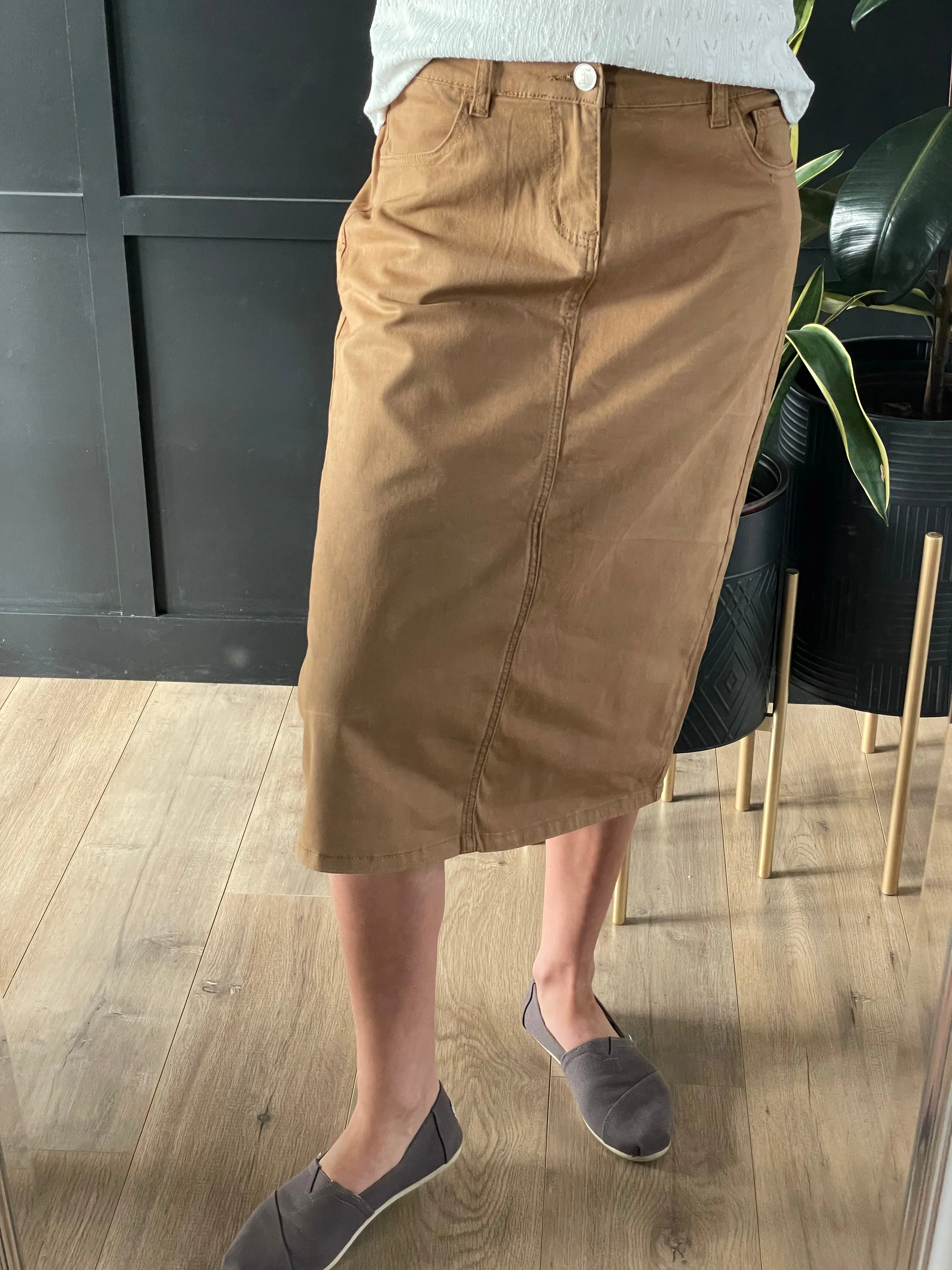 Remi Coconut Midi Skirt 29 inches long