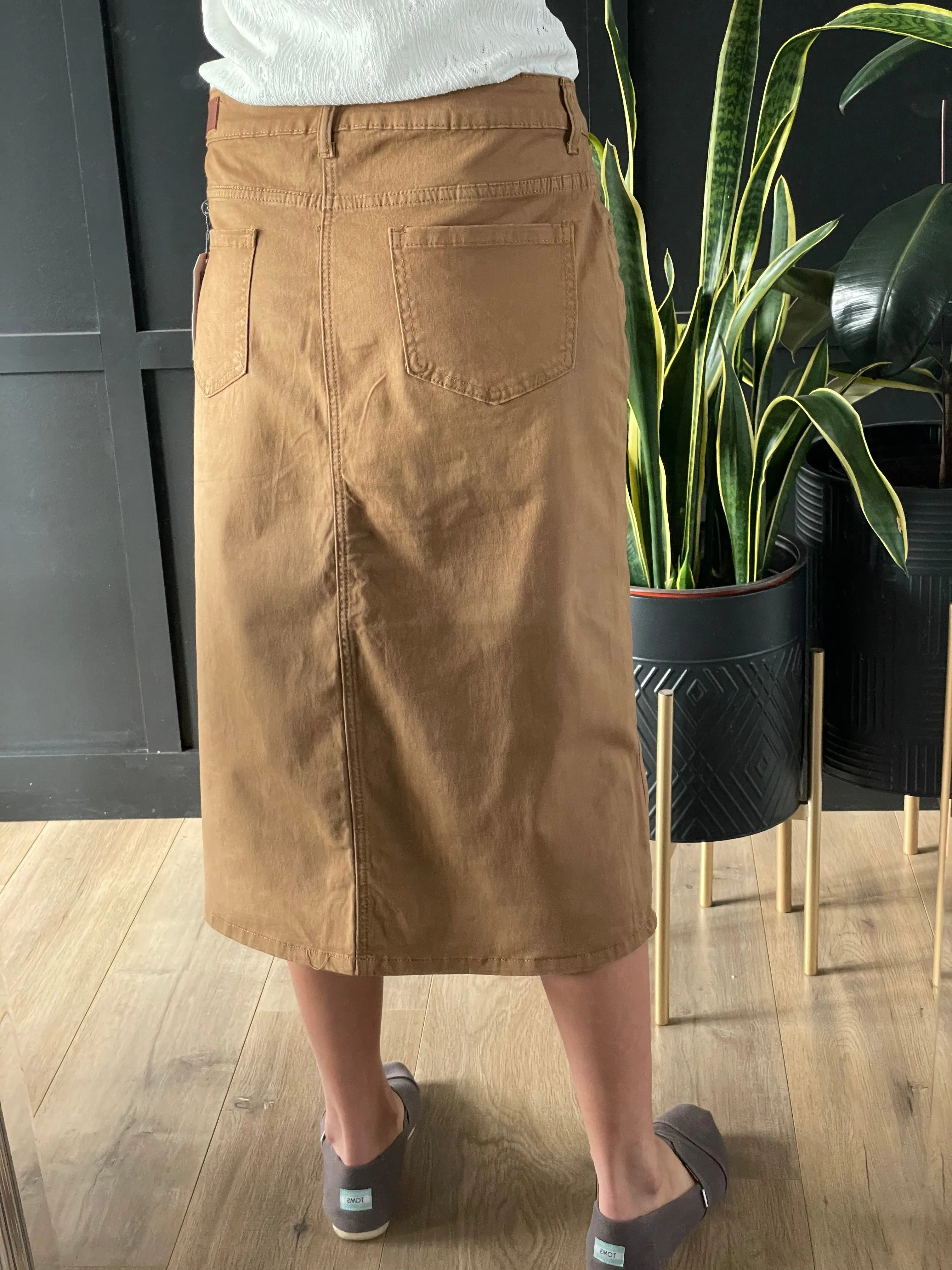 Remi Coconut Midi Skirt 29 inches long