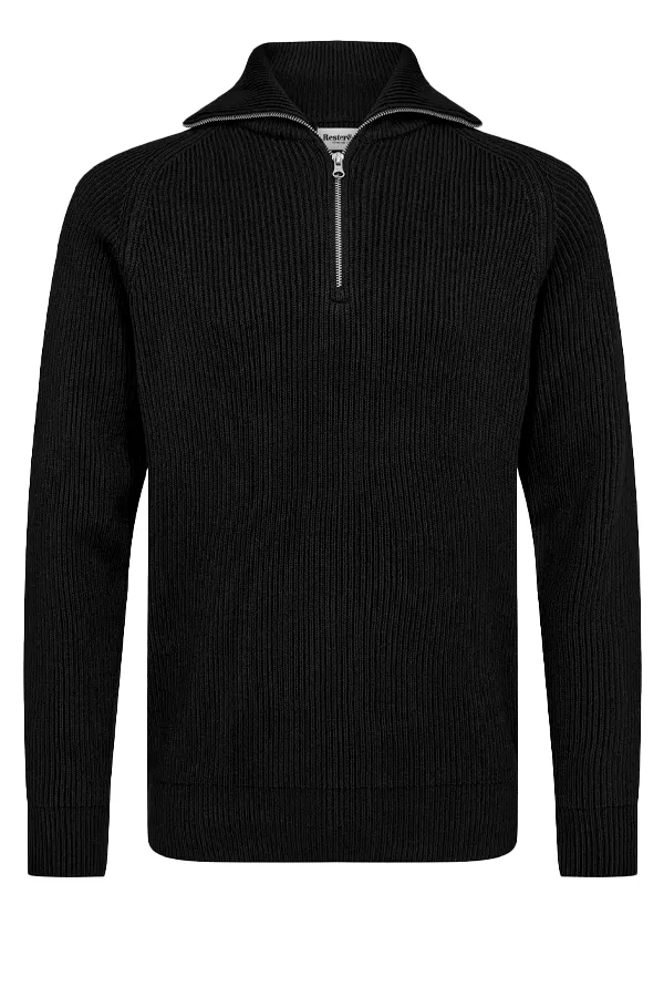 Resteröds Half-Zip Knit Pullover Black