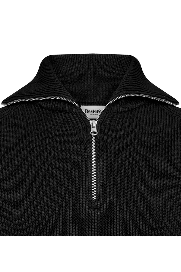 Resteröds Half-Zip Knit Pullover Black