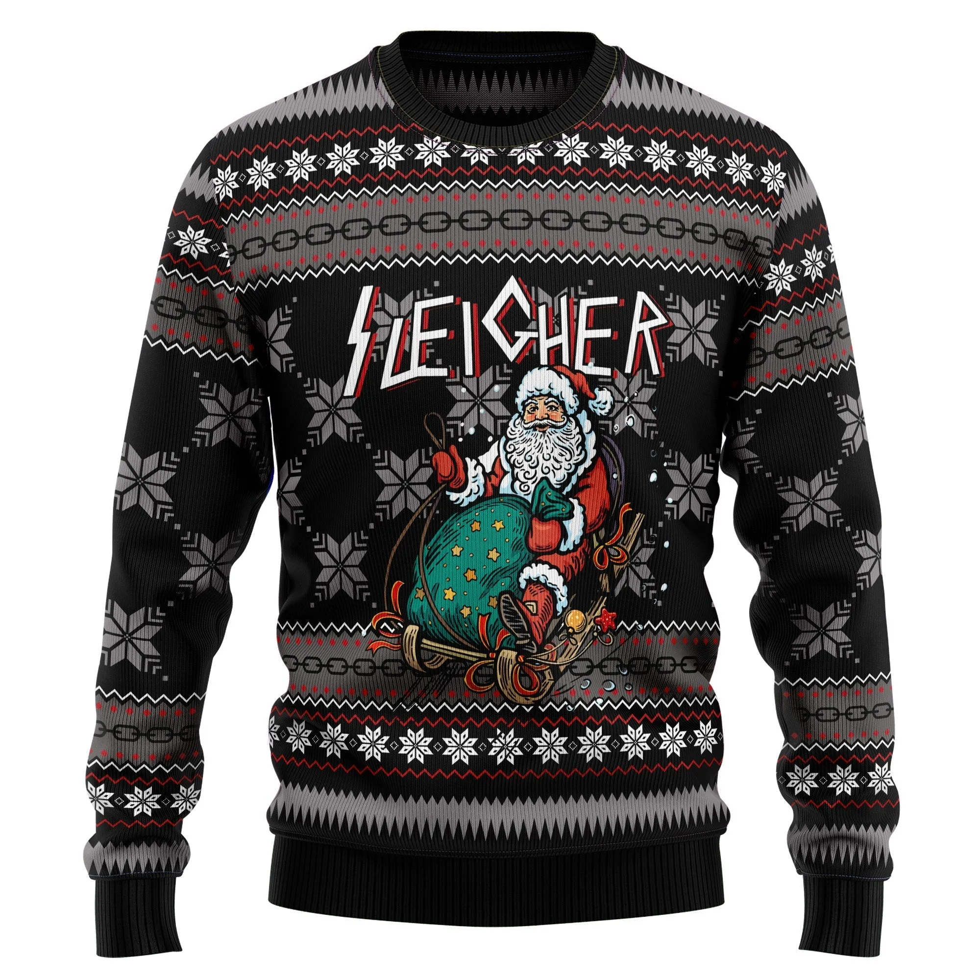 Ugly Cotton Sweater JulesRoche All-Over Print Holiday Style