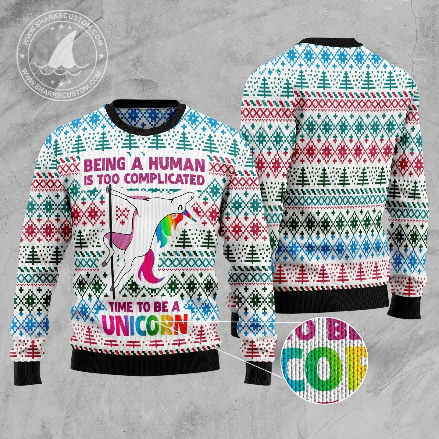 Ugly Sweater JulesRoche All-Over-Print Wool Cotton Blend